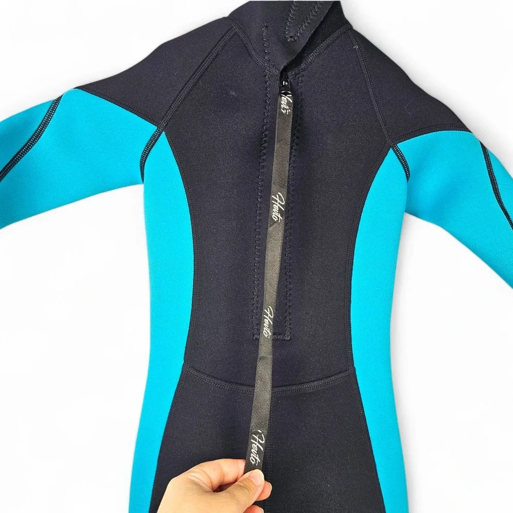 Hevto Vigor I Kids Wetsuit Size 6 , 3mm Neoprene Full Suit Blue Black Swim